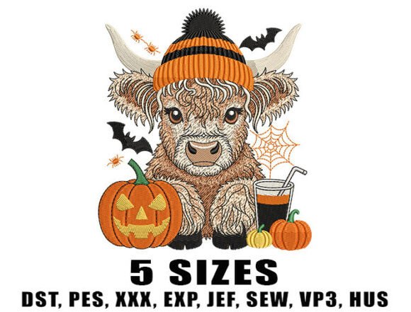 Cute Fall Highland Cow Embroidery Design: Designer’s Review