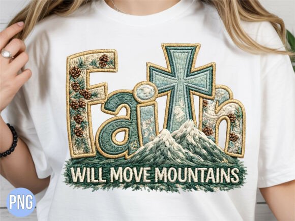 Faith Will Move Mountains Embroidery PNG