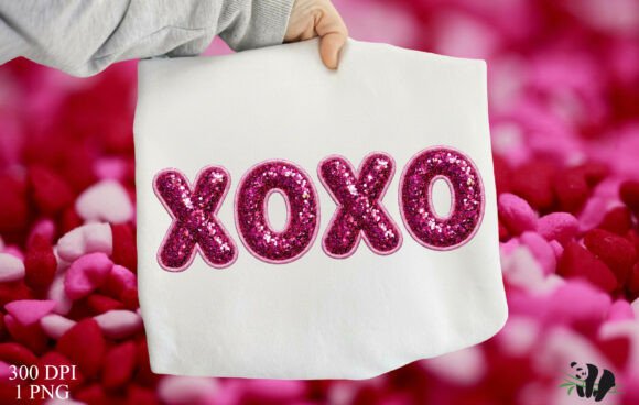 Faux Embroidery Pink XOXO PNG