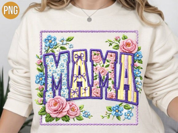 Mama Floral Embroidery Frame PNG T-SHIRT Review