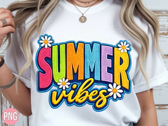 Summer Vibes Daisy Embroidery Shirt PNG Review