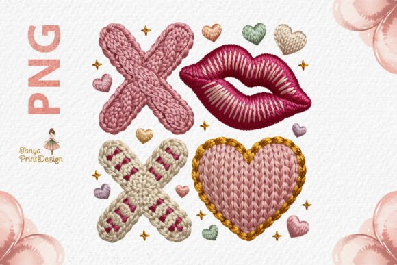 Valentine Knit XOXO Embroidery PNG: A Seller’s Take