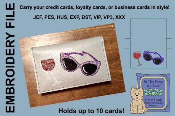 Wine Credit Card Wallet Embroidery Design Review